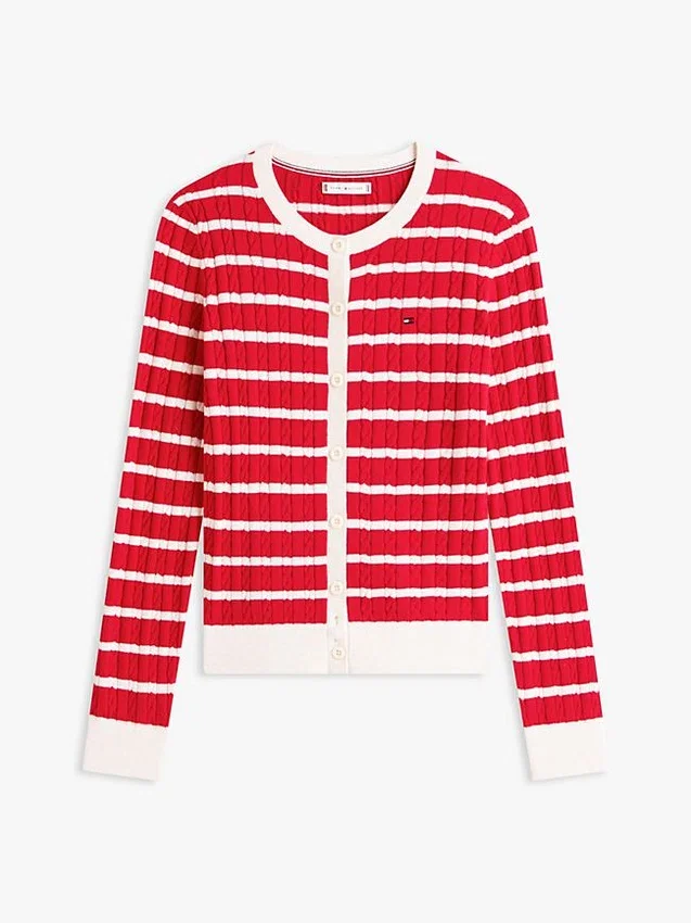 Cardigan cu tricotaj în dungi Cardigan cu tricotaj în dungi
