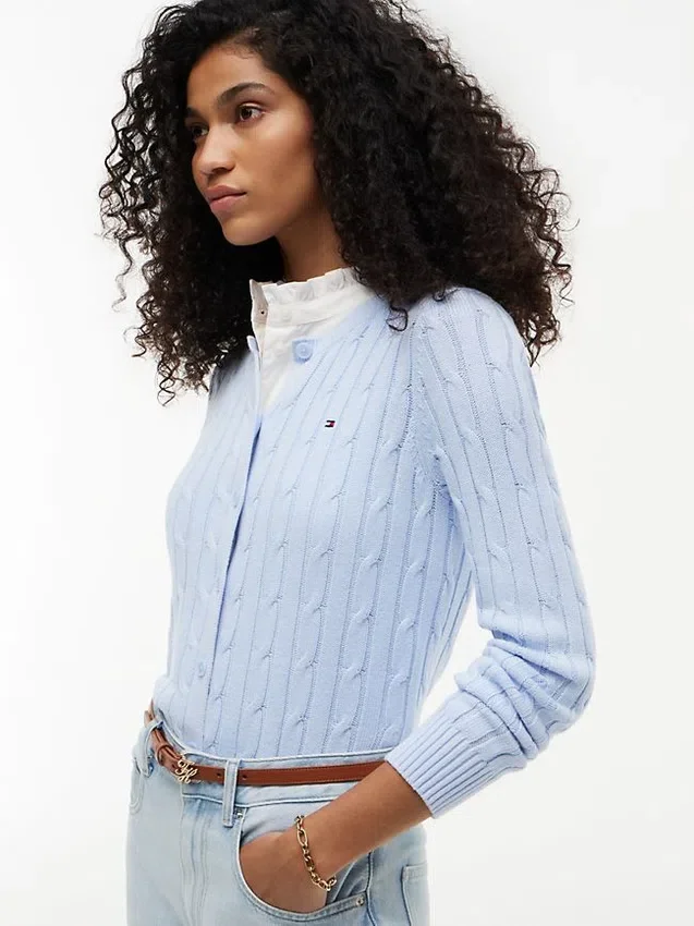Cardigan cu tricotaj în relief Cardigan cu tricotaj în relief