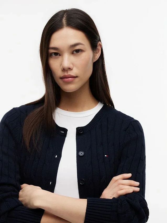 Cardigan cu tricotaj în relief Cardigan cu tricotaj în relief