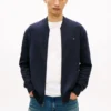 Cardigan din bumbac cu fermoar, stil baseball Cardigan din bumbac cu fermoar, stil baseball