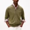 Cardigan din bumbac cu fermoar, stil baseball Cardigan din bumbac cu fermoar, stil baseball