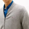 Cardigan din bumbac cu fermoar, stil baseball Cardigan din bumbac cu fermoar, stil baseball