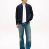 Cardigan din bumbac cu fermoar, stil baseball Cardigan din bumbac cu fermoar, stil baseball