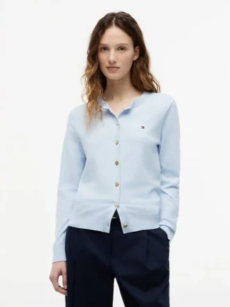 Cardigan din jersey de bumbac organic