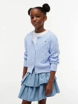 Cardigan din tricot cu model împletit pentru copii