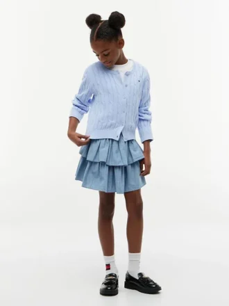 Cardigan din tricot cu model împletit pentru copii