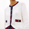 Cardigan din tricot texturat cu nasturi aurii