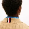 Cardigan polo cu fermoar și tricotaj în relief Cardigan polo cu fermoar și tricotaj în relief