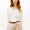 Cardigan tip tricou Pointelle Cardigan tip tricou Pointelle