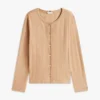 Cardigan tip tricou Pointelle Cardigan tip tricou Pointelle