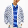 Cardigan Tommy Jeans cu croială lejeră și model în carouri