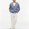 Cardigan tricotat cu model în relief, vopsit în întregime Cardigan tricotat cu model în relief, vopsit în întregime
