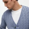 Cardigan tricotat cu model în relief, vopsit în întregime Cardigan tricotat cu model în relief, vopsit în întregime