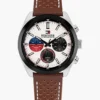 Ceas cronograf cu curea din piele de 40 mm