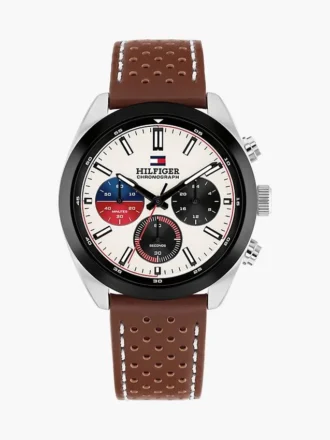 Ceas cronograf cu curea din piele de 40 mm