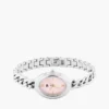 Ceas cu cadran oval texturat de 27 mm și brățară cu zale Ceas cu cadran oval texturat de 27 mm și brățară cu zale