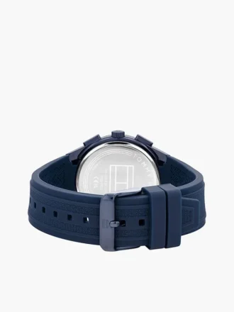 Ceas cu două fusuri orare și curea din silicon de 43 mm