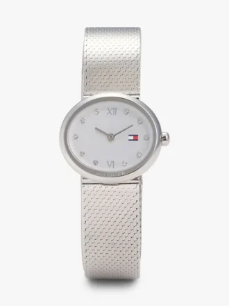 Ceas cu plasă ovală de 25 mm cu accente de cristal