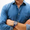 Ceas sport de 46 mm cu curea semnată