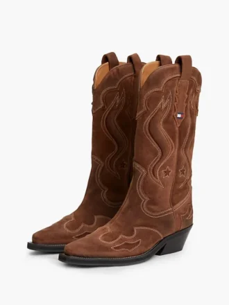 Cizme de cowboy din piele de căprioară Tommy Jeans Cizme de cowboy din piele de căprioară Tommy Jeans