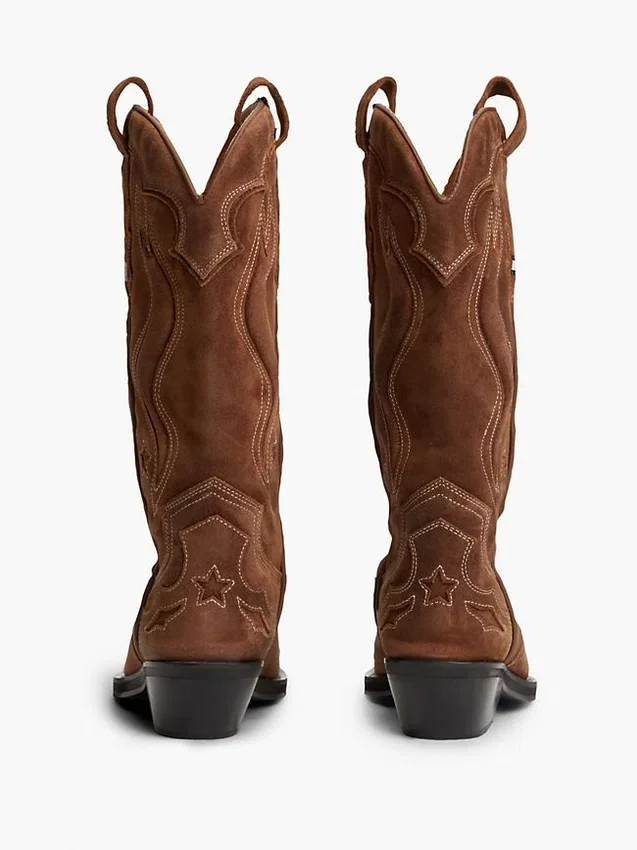 Cizme de cowboy din piele de căprioară Tommy Jeans Cizme de cowboy din piele de căprioară Tommy Jeans