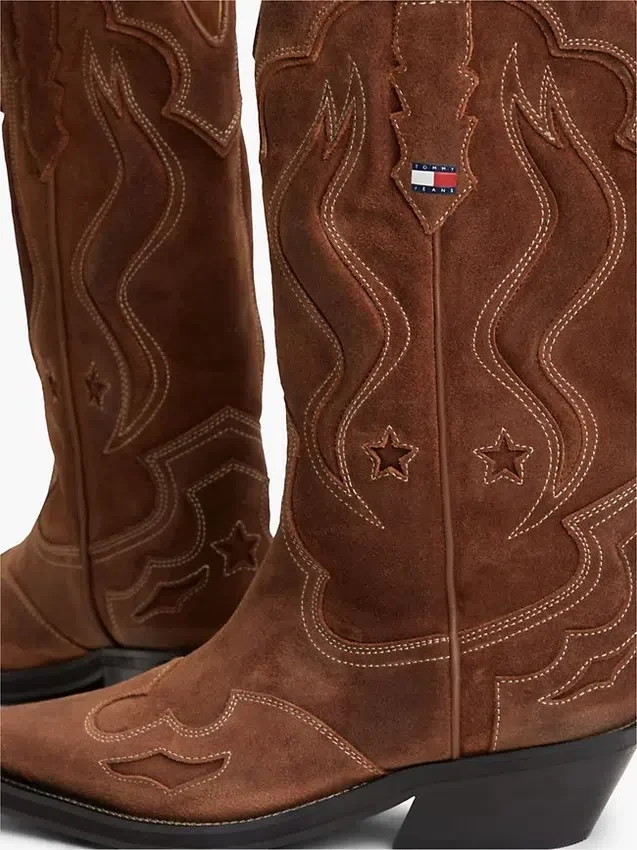 Cizme de cowboy din piele de căprioară Tommy Jeans Cizme de cowboy din piele de căprioară Tommy Jeans