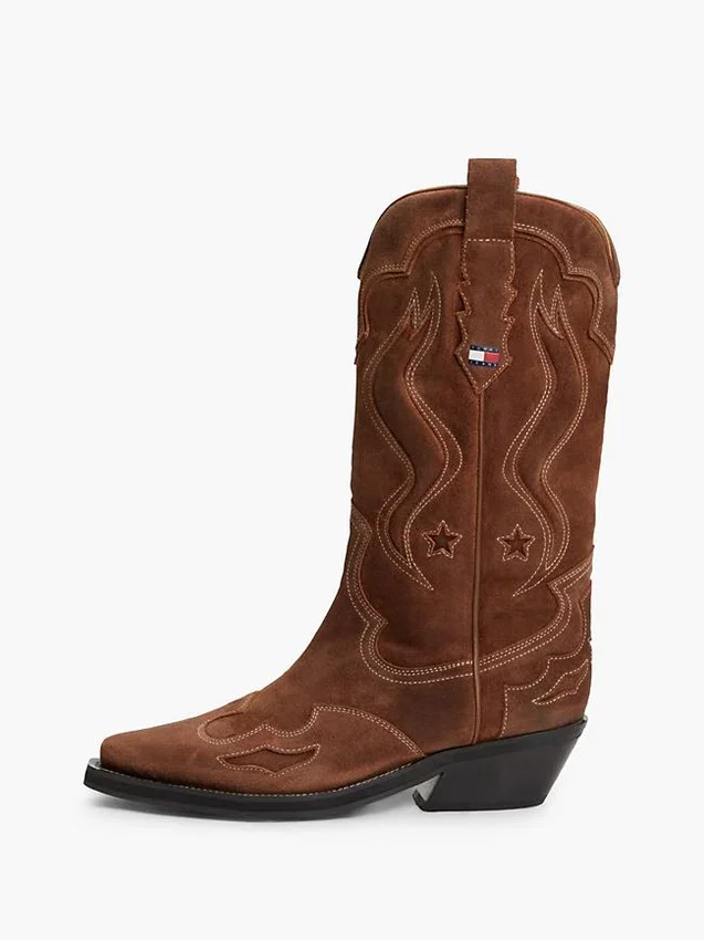 Cizme de cowboy din piele de căprioară Tommy Jeans Cizme de cowboy din piele de căprioară Tommy Jeans