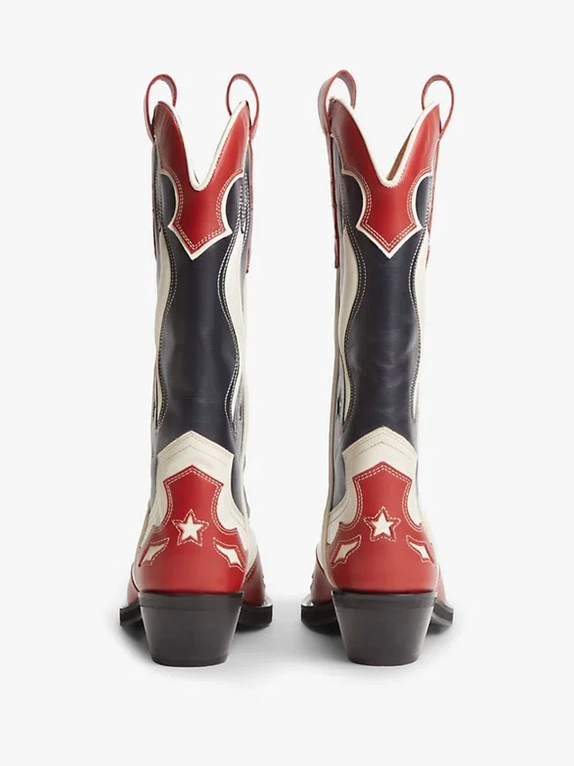 Cizme de cowboy din piele Tommy Jeans Blugi Cizme de cowboy din piele Tommy Jeans Blugi