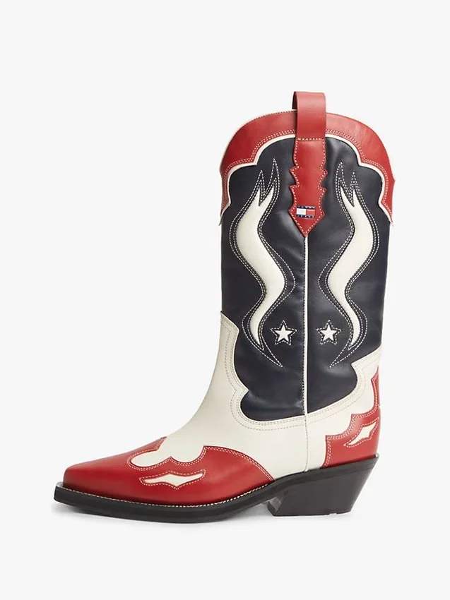 Cizme de cowboy din piele Tommy Jeans Blugi Cizme de cowboy din piele Tommy Jeans Blugi