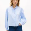 Cămașă cropped Oxford cu volane Cămașă cropped Oxford cu volane