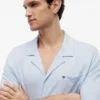 Cămașă de dormit cu mâneci scurte din seersucker
