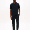 Cămașă de dormit din jersey suedeat, cu guler Henley
