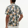 Cămașă de tabără cu imprimeu floral tropical, croială regular Cămașă de tabără cu imprimeu floral tropical, croială regular