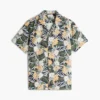 Cămașă de tabără cu imprimeu floral tropical, croială regular Cămașă de tabără cu imprimeu floral tropical, croială regular
