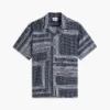 Cămașă de tabără cu patchwork bandana, croială clasică Cămașă de tabără cu patchwork bandana, croială clasică