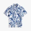 Cămașă de tabără din in cu imprimeu tropical Cămașă de tabără din in cu imprimeu tropical