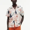Cămașă de vară din in cu imprimeu floral, croială regular Cămașă de vară din in cu imprimeu floral, croială regular