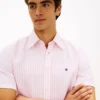 Cămașă din amestec de bumbac și in cu dungi Cămașă din amestec de bumbac și in cu dungi