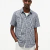 Cămașă din amestec de in cu croială regular și model Glen Plaid Cămașă din amestec de in cu croială regular și model Glen Plaid