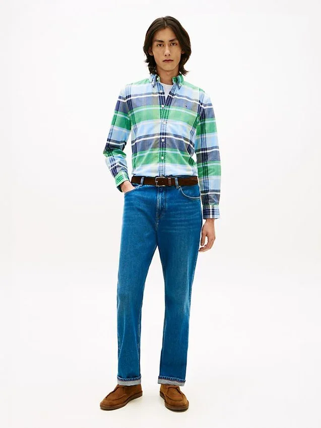 Cămașă din bumbac Oxford elastic, cu imprimeu în carouri, croială regular Cămașă din bumbac Oxford elastic, cu imprimeu în carouri, croială regular