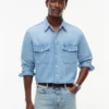 Cămașă din denim cu croială lejeră Cămașă din denim cu croială lejeră