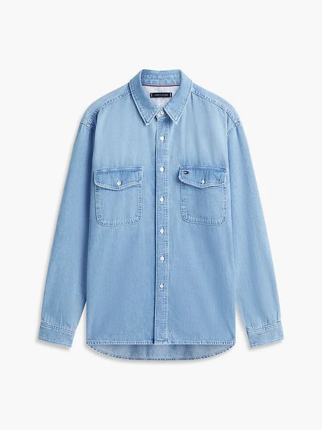 Cămașă din denim cu croială lejeră Cămașă din denim cu croială lejeră