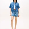 Cămașă din denim cu croială lejeră și emblemă pe toată suprafața Cămașă din denim cu croială lejeră și emblemă pe toată suprafața