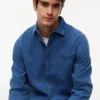 Cămașă din denim cu model waffle vopsită în indigo Cămașă din denim cu model waffle vopsită în indigo