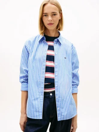 Cămașă din poplin cu dungi Tommy Jeans
