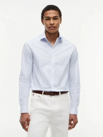 Cămașă elegantă cu dungi THFlex, croială slim