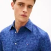 Cămașă jacquard cu imprimeu de palmieri Cămașă jacquard cu imprimeu de palmieri