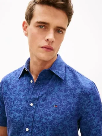 Cămașă jacquard cu imprimeu de palmieri