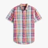 Cămașă Madras din amestec de in, croială regular Cămașă Madras din amestec de in, croială regular