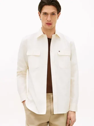 Cămașă oversize din twill periat, croială regular
